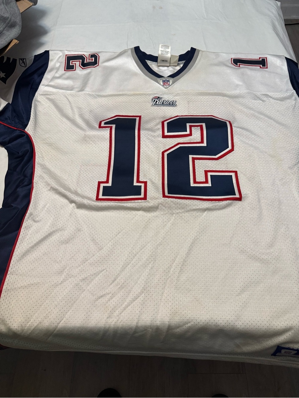 New England #12 Tom Brady Authentic White Football Jersey